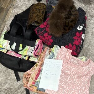 RESERVED FOR dukee50 Floral Knit Jacket with Pink and Gray